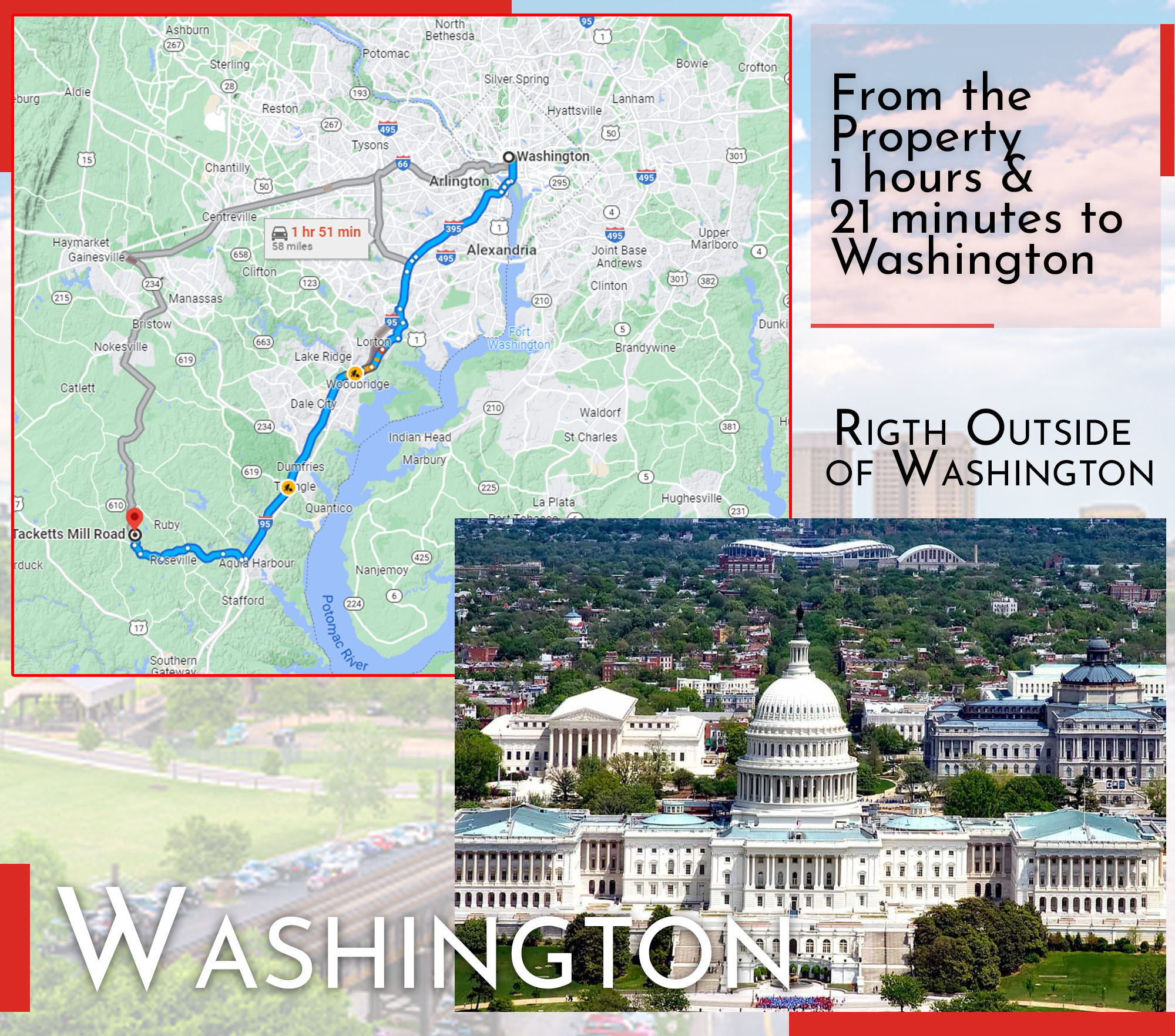 Close to Washington D.C.